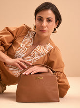 Bolsa em Couro Tote Caramelo